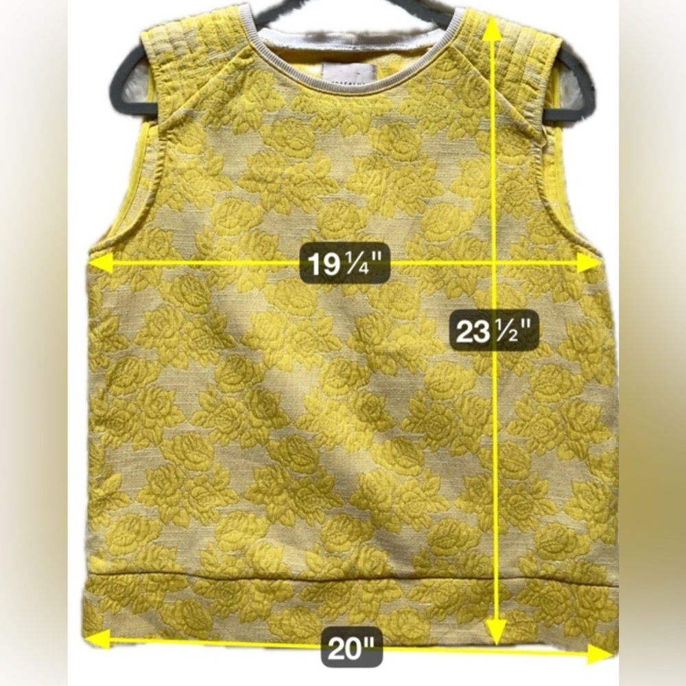 Zara Trafaluc‎ Yellow Jacquard Top Floral Texture Coquettecore Size Small - Picture 7 of 10